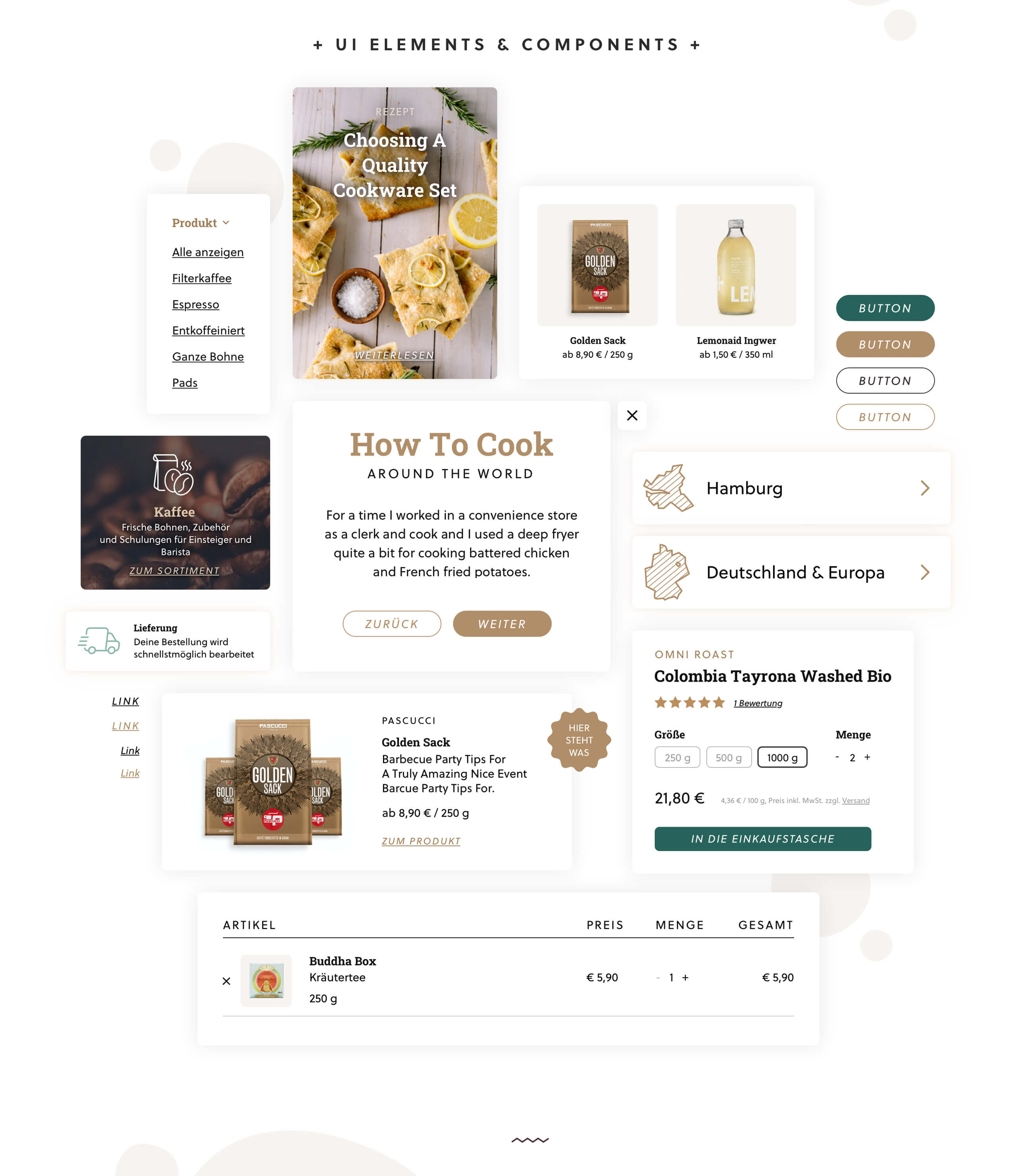 Case Study Tranquillo: UI Elements & Components