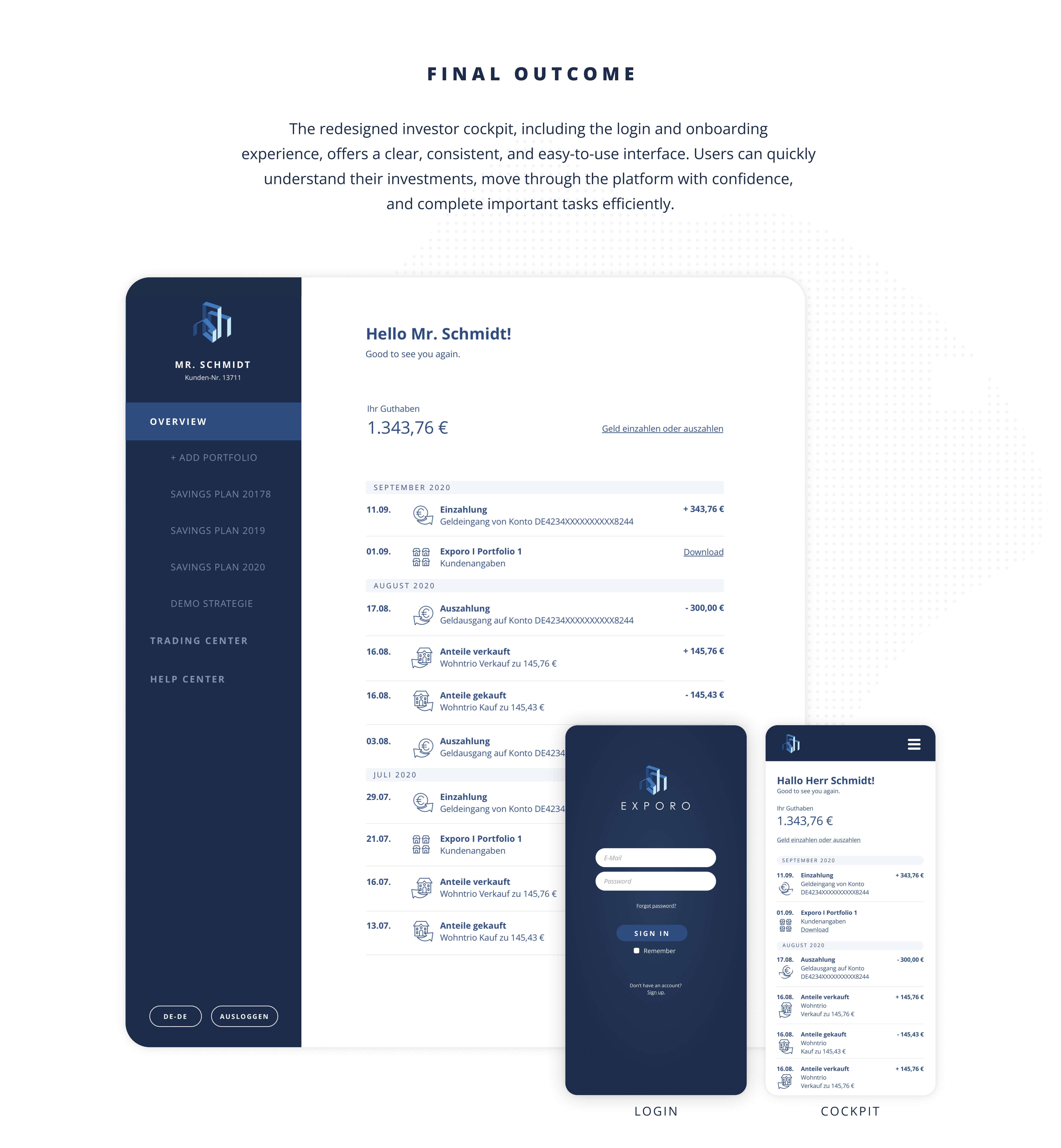 Case Study Exporo: Final Outcome