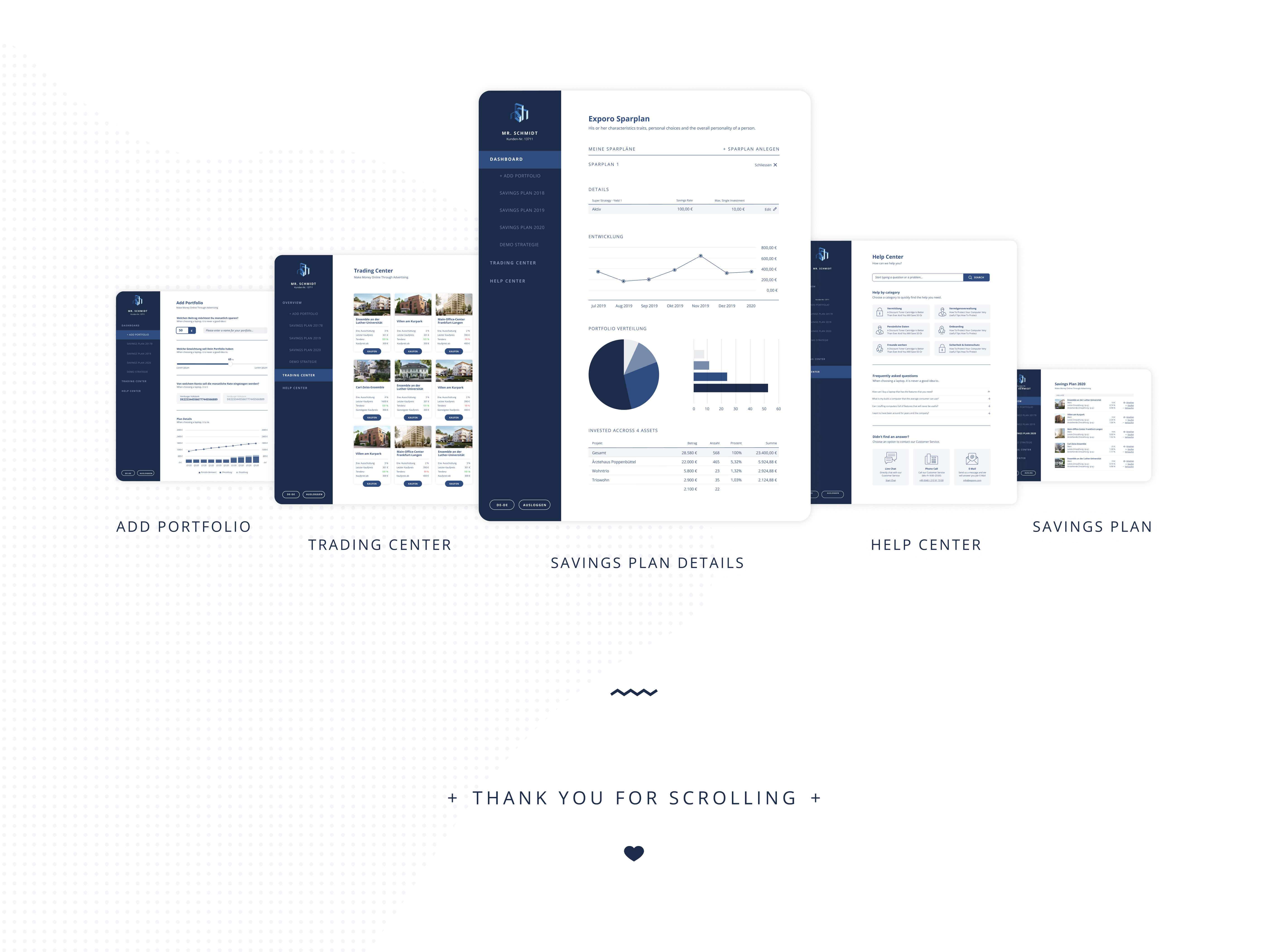 Case Study Exporo: Screen Design
