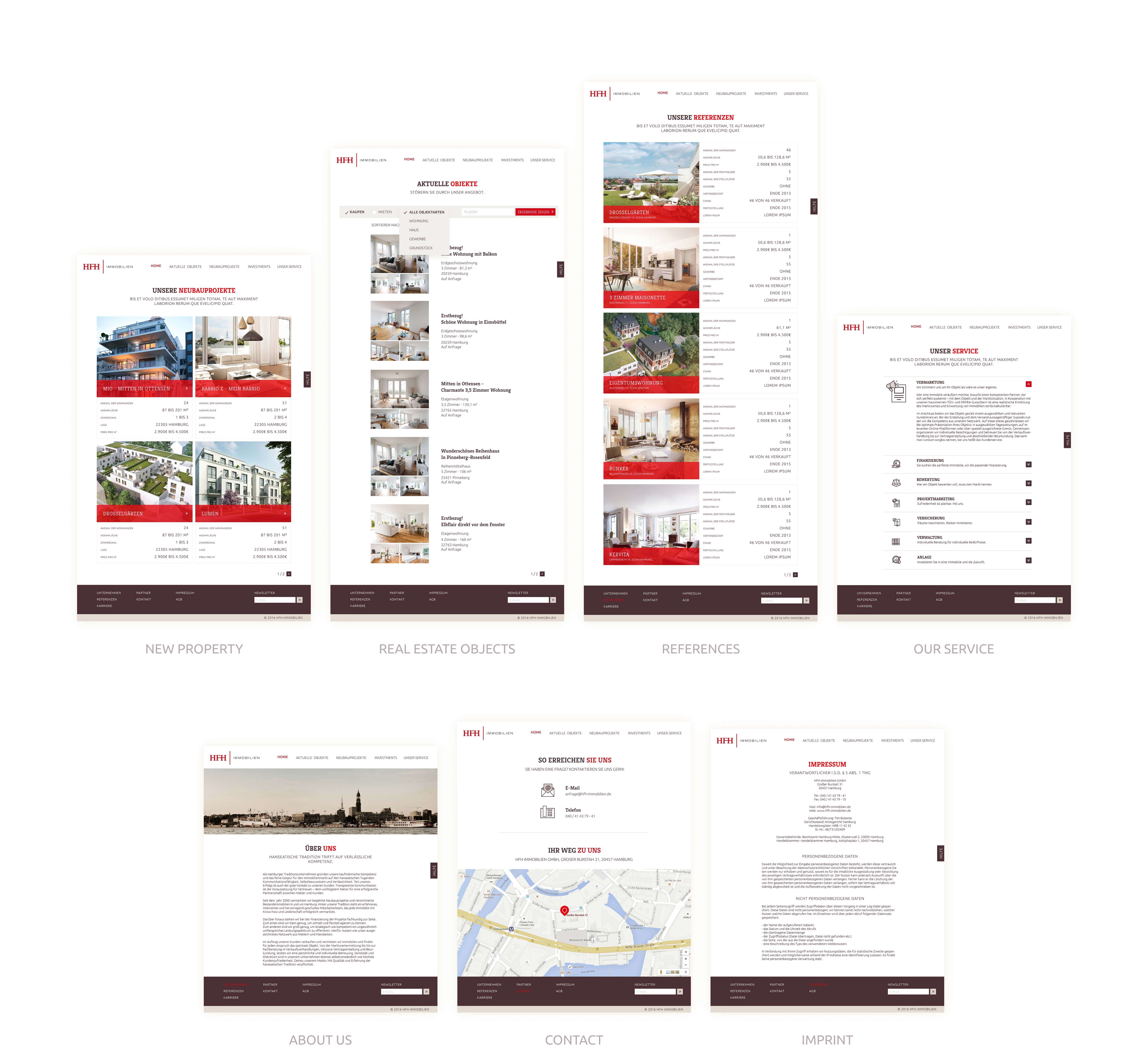 Case Study HFH Immobilien: Subpages