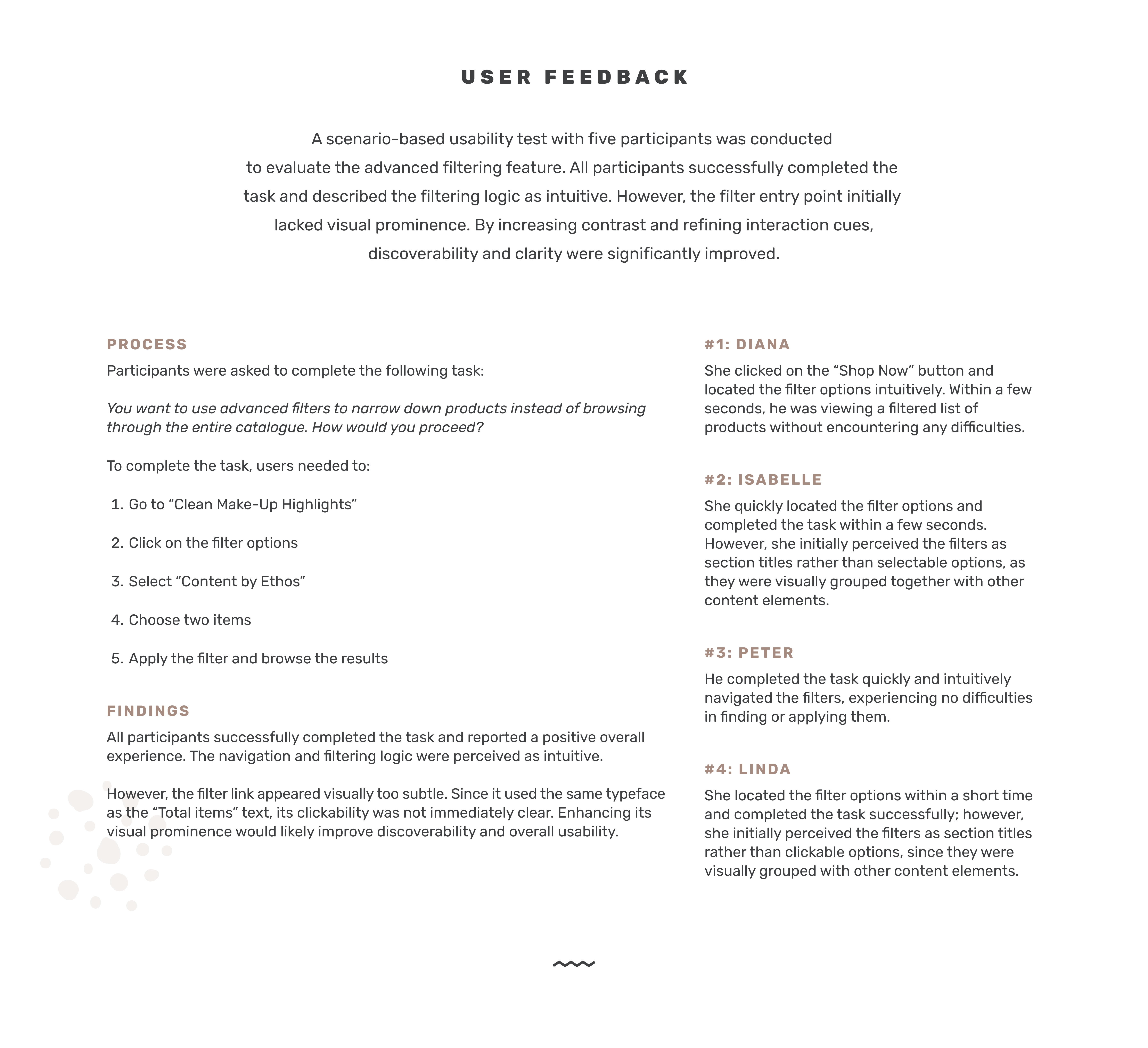 Case Study Natural Beauty: User Feedback